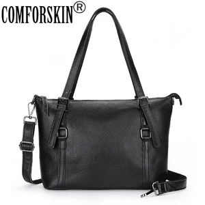 Женские сумки-тоуты из натуральной кожи COMFORSKIN, мягкие, большой емкости