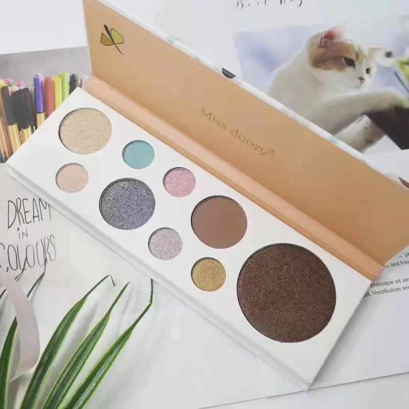 Профессиональные Тени для макияжа 9 цветов мерцающие тени матовые век