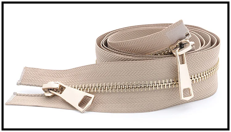 1 шт. Lightgold Open-end Металлические молнии 120 см 5# A Coudre двойные Ползунки молния для шитья пуховика пальто молнии аксессуары A3-11 - Цвет: Khakigold