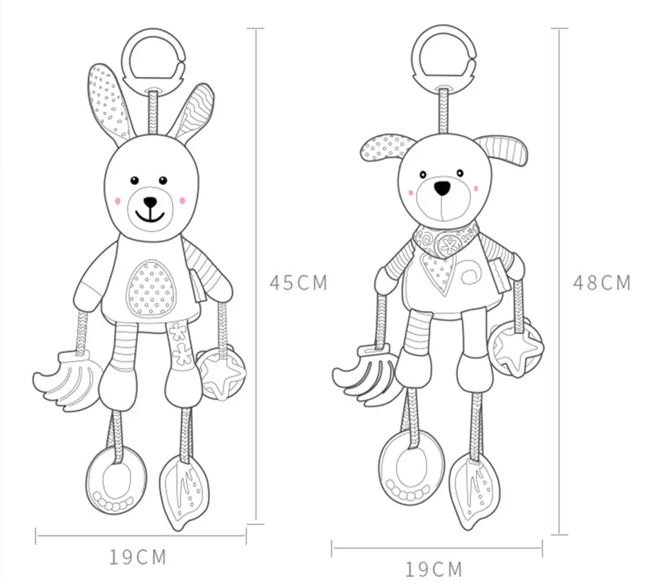 Новая детская коляска, подвесная игрушка, милые животные, плюшевая кукла, кроватка, кровать, подвесные погремушки для новорожденного ребенка, прорезыватель, мягкие игрушки, инструмент для сна
