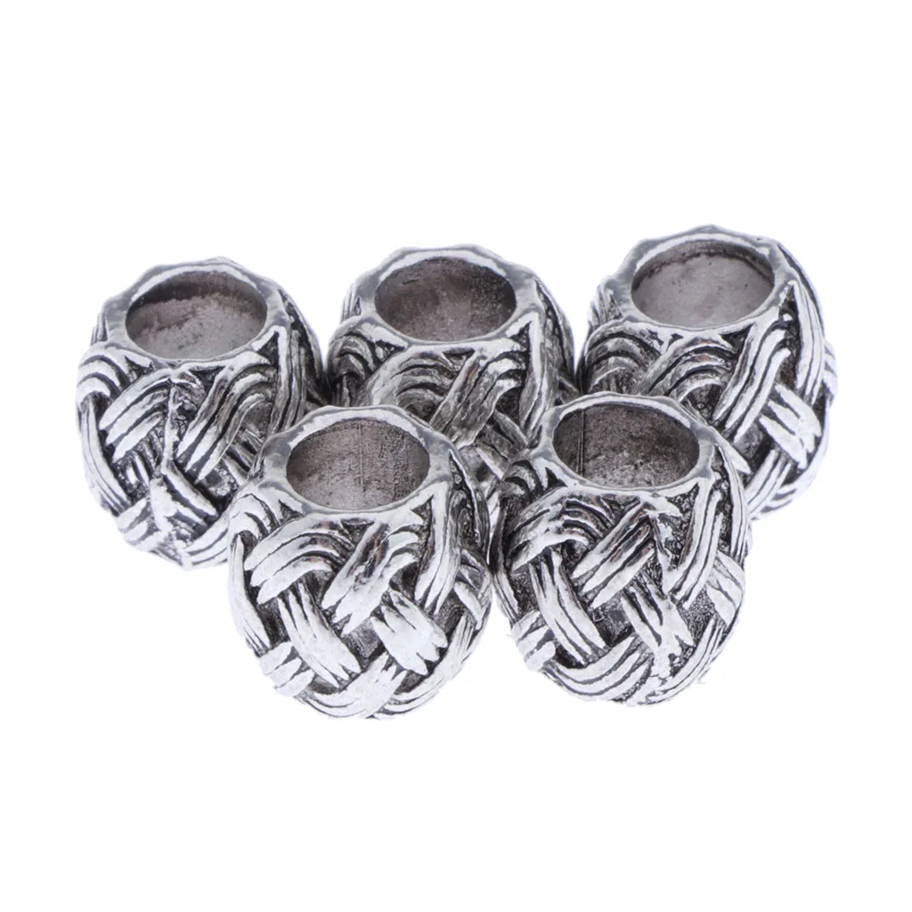 

5pcs Norse Rune Beads Rosary Beads for Pendant Bracelet for Hair Beards Maiking