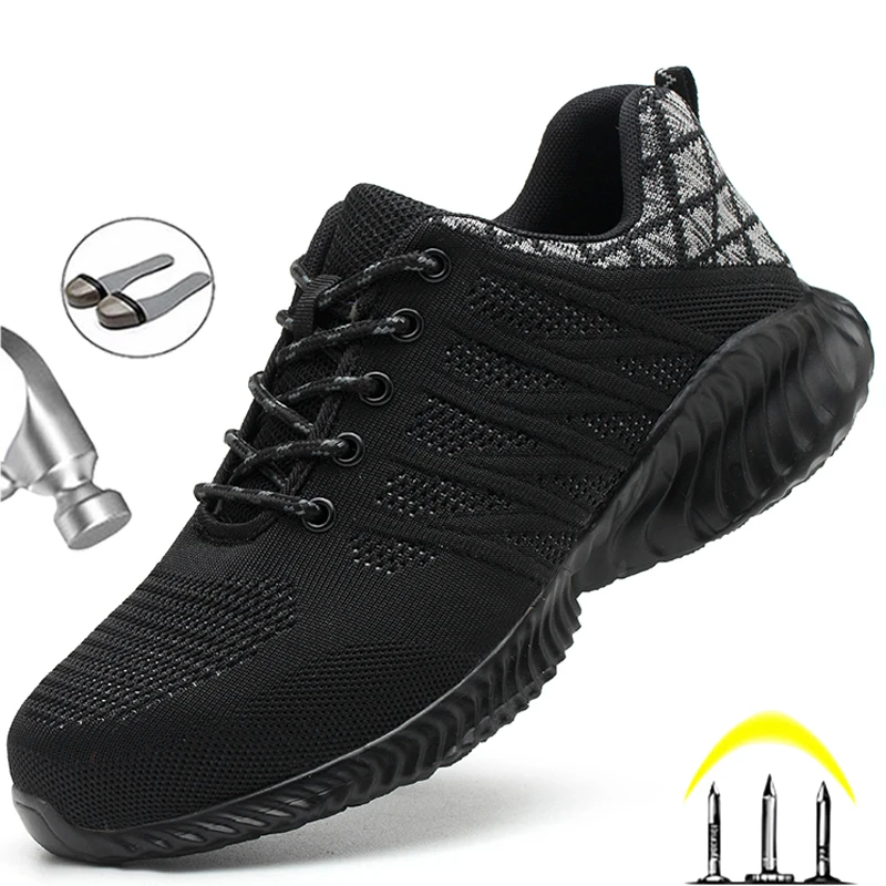 Work Sneaker Steel Toe Safety Shoes Men Lightweight Men Boots Indestructible Work Shoes Men Puncture-Proof Sport Safety Shoes