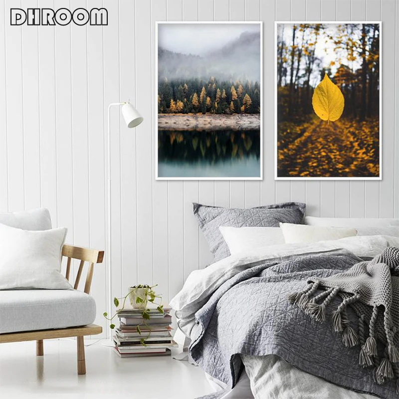 Картина на холсте в виде леса КАПЛЕВИДНАЯ Настенная картина стиле минимализма с