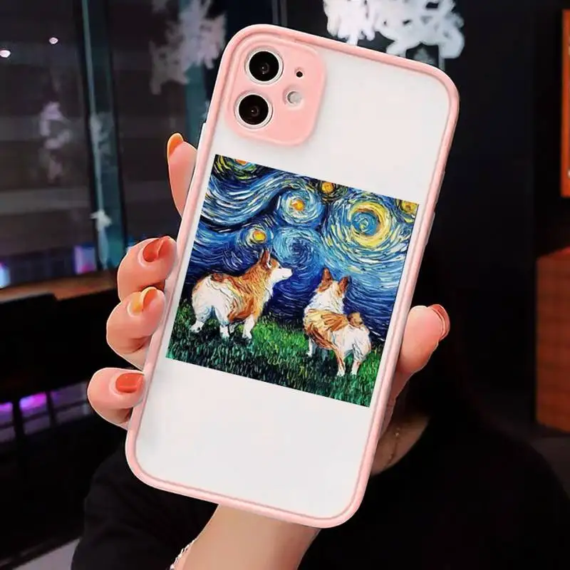 

Art oil painting beautiful fashion Phone Case Matte Transparent For iPhone 12 Mini 11 Pro XR XS Max 7 8 Plus