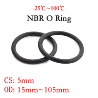 10pcs nbr o ring seal gasket cs 5mm od 15105mm nitrile butadiene rubber spacer oil resistance washer round shape black