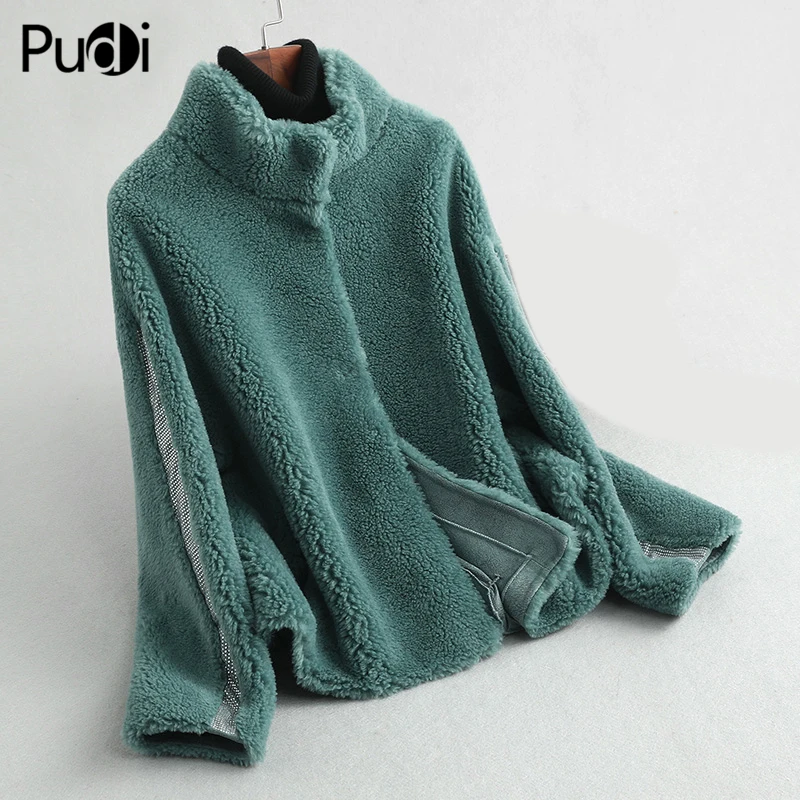 

PUDI A59392 Женское зимнее короткое пальто из натуральной шерсти зимнее теплое Женское пальто из натурального меха куртка большого размера парк...