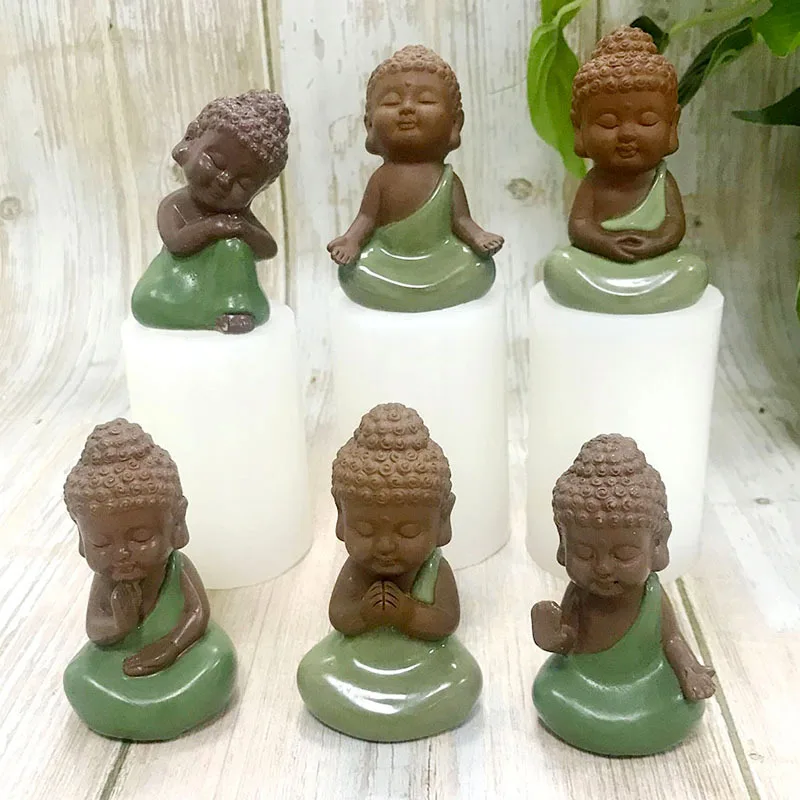 

3D Buddha Statue Baking Accessories Silicone Mold Handmade Buddha Statue Ornaments Plaster Candle Mold Baking Decoration Tools