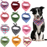 pets dog triangular bandana plaid small large dogs bibs scarf fruits pattern puppy kerchief bow tie pet grooming accessories