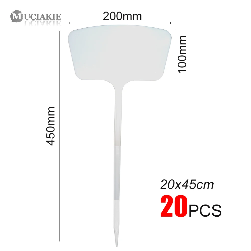 MUCIAKIE 20 шт. 20x45 см XXXL пластиковые этикетки для растений садовые маркеры T тип Садоводство Именные Бирки Красный Белый Синий Желтый Знак для деревьев