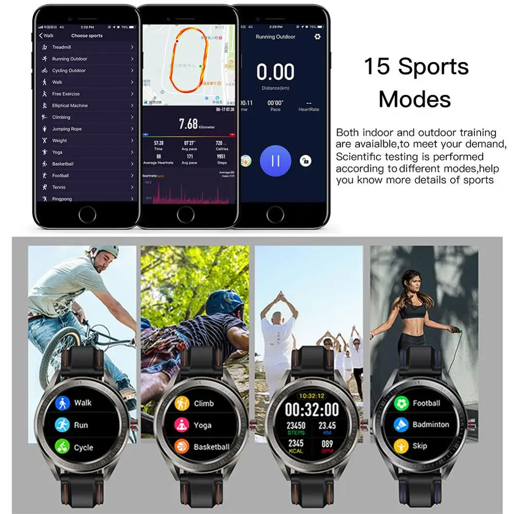 Смарт часы CYBORIS IP68 Водонепроницаемый BT 4 2 IPS сенсорный экран 1 28 дюймов Bluetooth