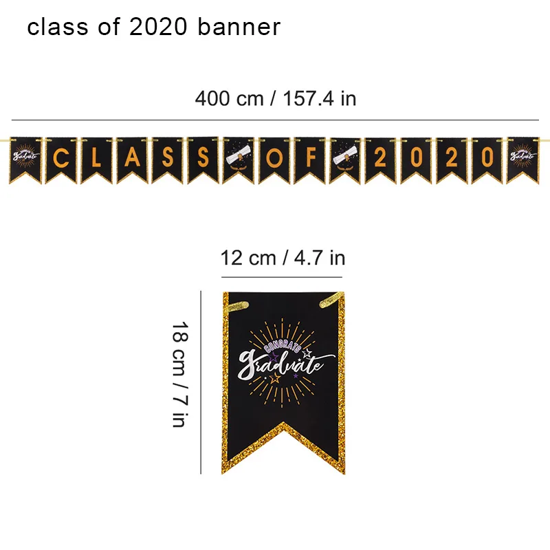 class of 2020 banner Выпускные вечерние украшения I'm Done баннер поздравление град баннер реквизит для фотографий фольгированные шары коробка для конфет торт Топпер класс - Цвет: class of 2020 banner