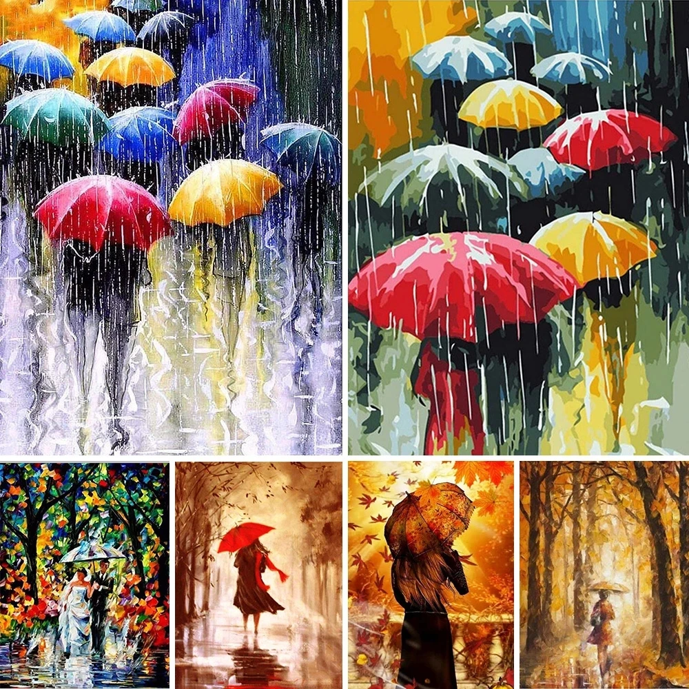 

5D DIY Umbrella Scenery Diamond Painting Square Round Rhinestone Hobby Crafts Mosaic Handmade Gifts Cross Stitch Home Decoration