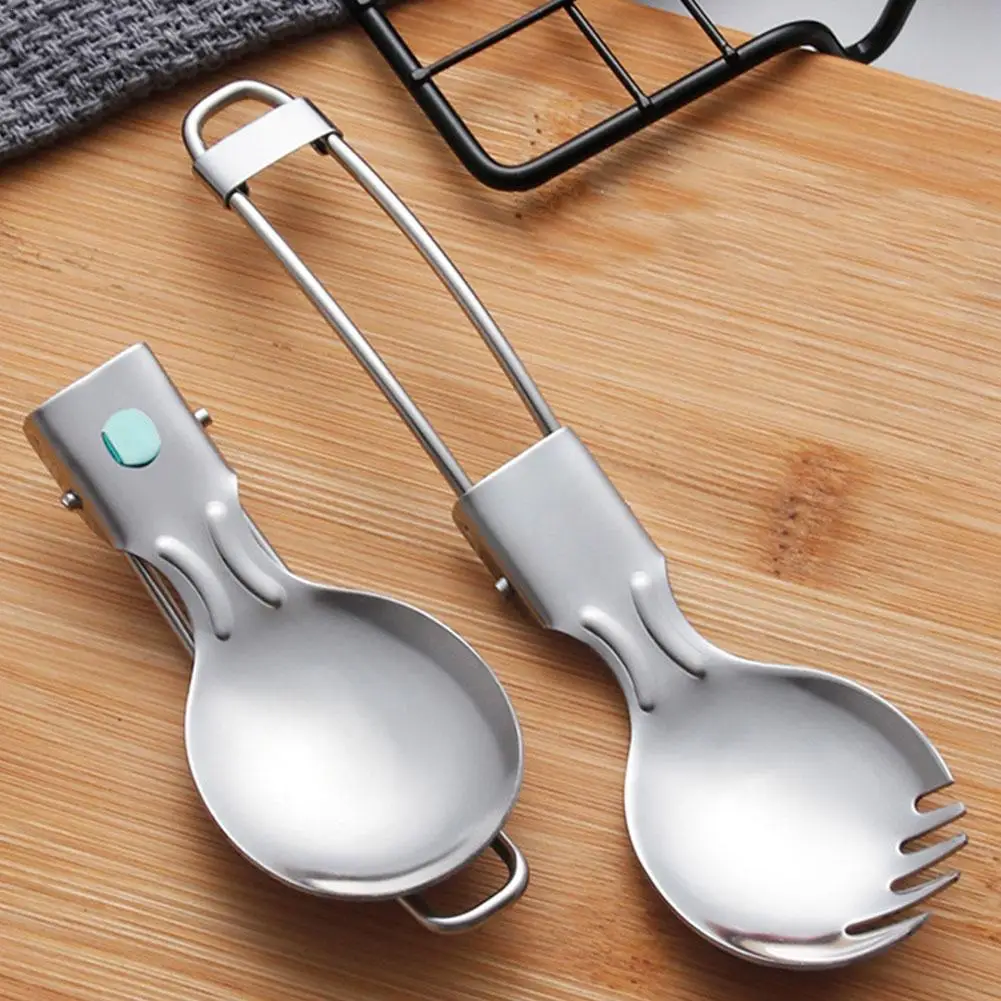 

Портативная Складная ложка, посуда для путешествий, посуда для кемпинга, пикника, кемпинга, Титановая Ложка для кемпинга, складная ложка, по...