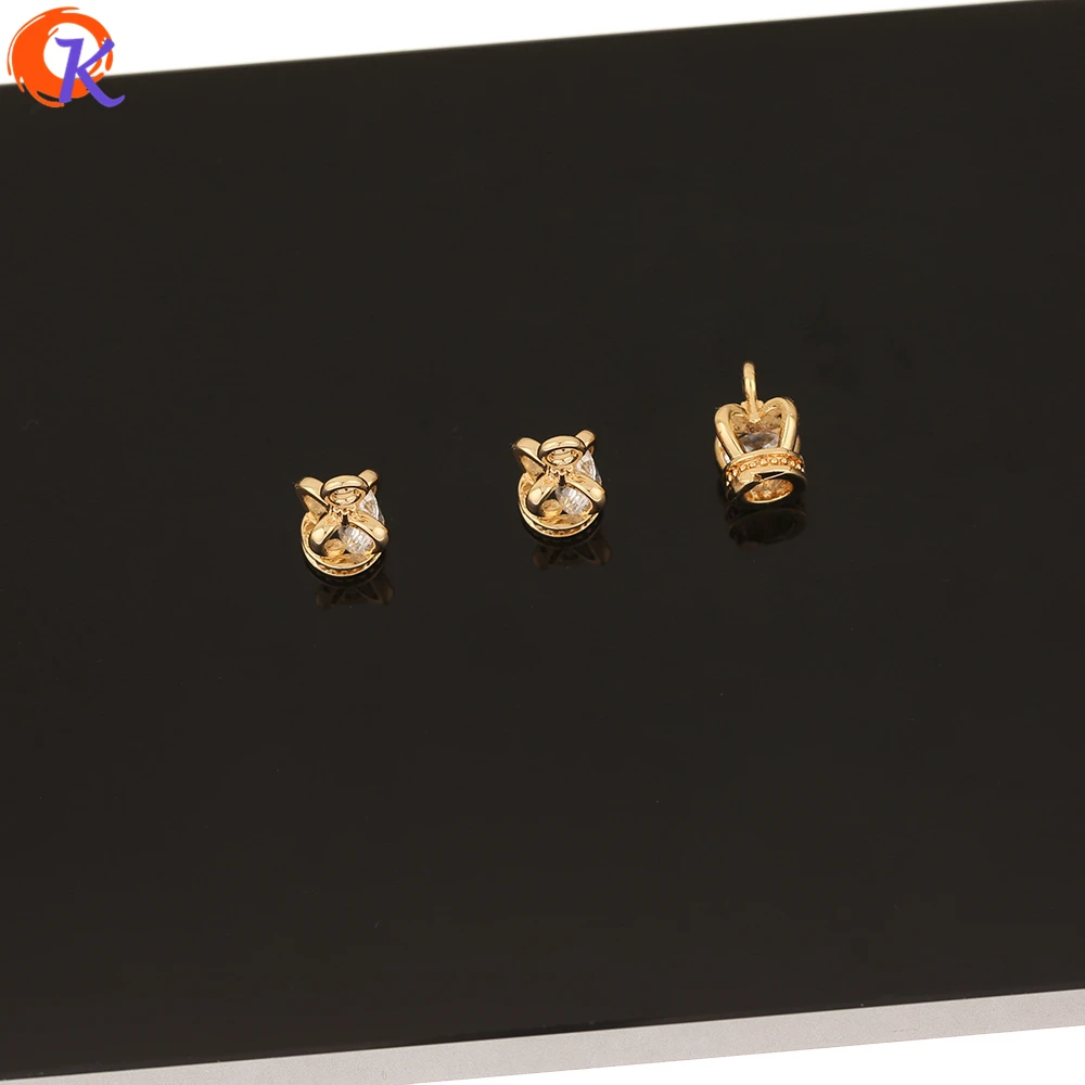 

Cordial Design 40Pcs 8*10MM Jewelry Accessories/DIY Making/CZ Charms/Genuine Gold Plating/Crown Shape/Hand Made/Earring Findings