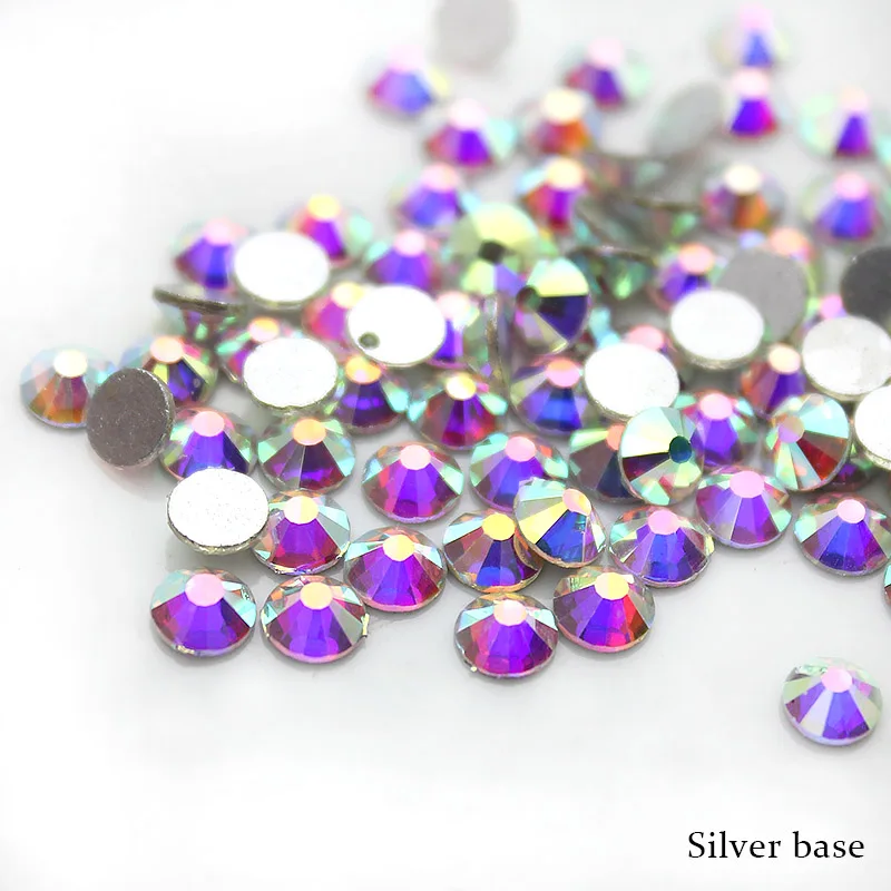 SS16 - 1440pcs Высокое качество SS16(3,8-4,0 мм) с украшением в виде кристаллов AB посеребренный/плоский обратно 3D Б ез исправлений свадебное украшение дизайн и приклееные Стразы - Цвет: SS16 - 1440pcs