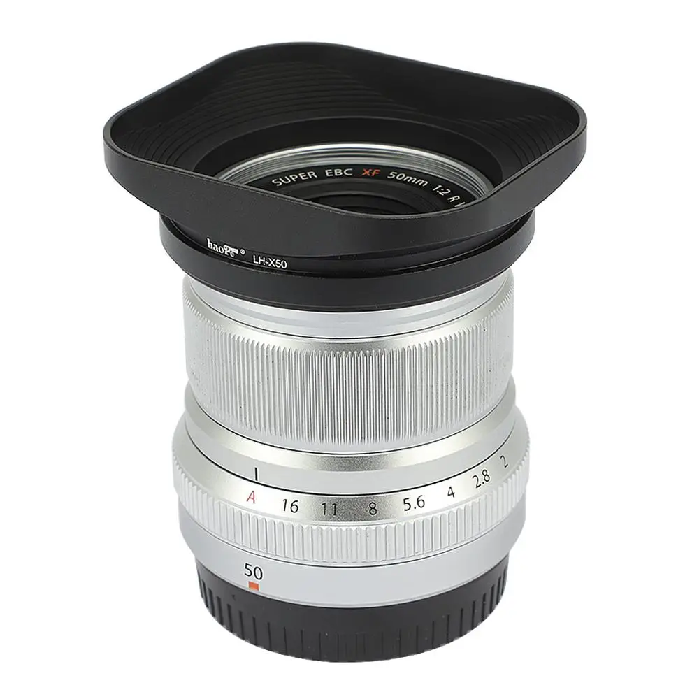 Квадратная Металлическая бленда Haoge для объектива Fuji XF 50 мм F2 R WR | Электроника