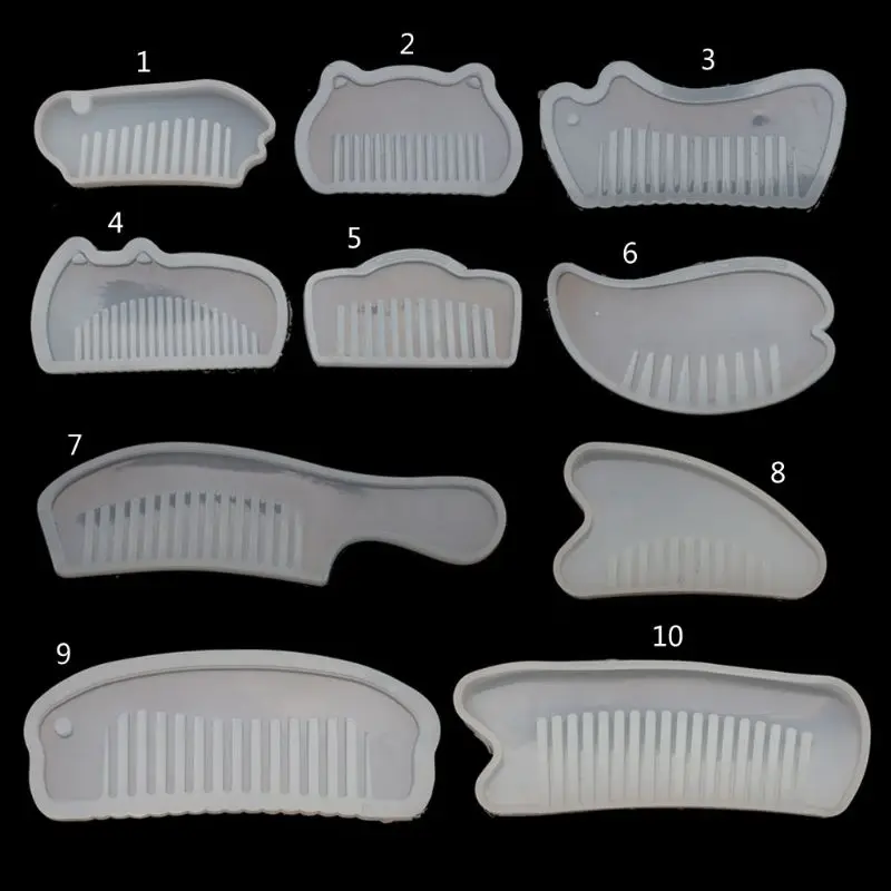 

ANGELADY 10 форма расческа 3D прозрачная эпоксидная смола, форма для DIY расческа Литья Силиконовые формы для искусства ремесло изготовление расче...