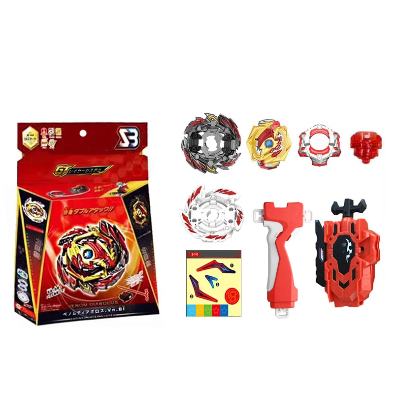 

SB Beyblades Burst GT Metal Fusion 2 in 1 Gyroscope B145 with Two-way Launcher Spining Gyro Toys for Children