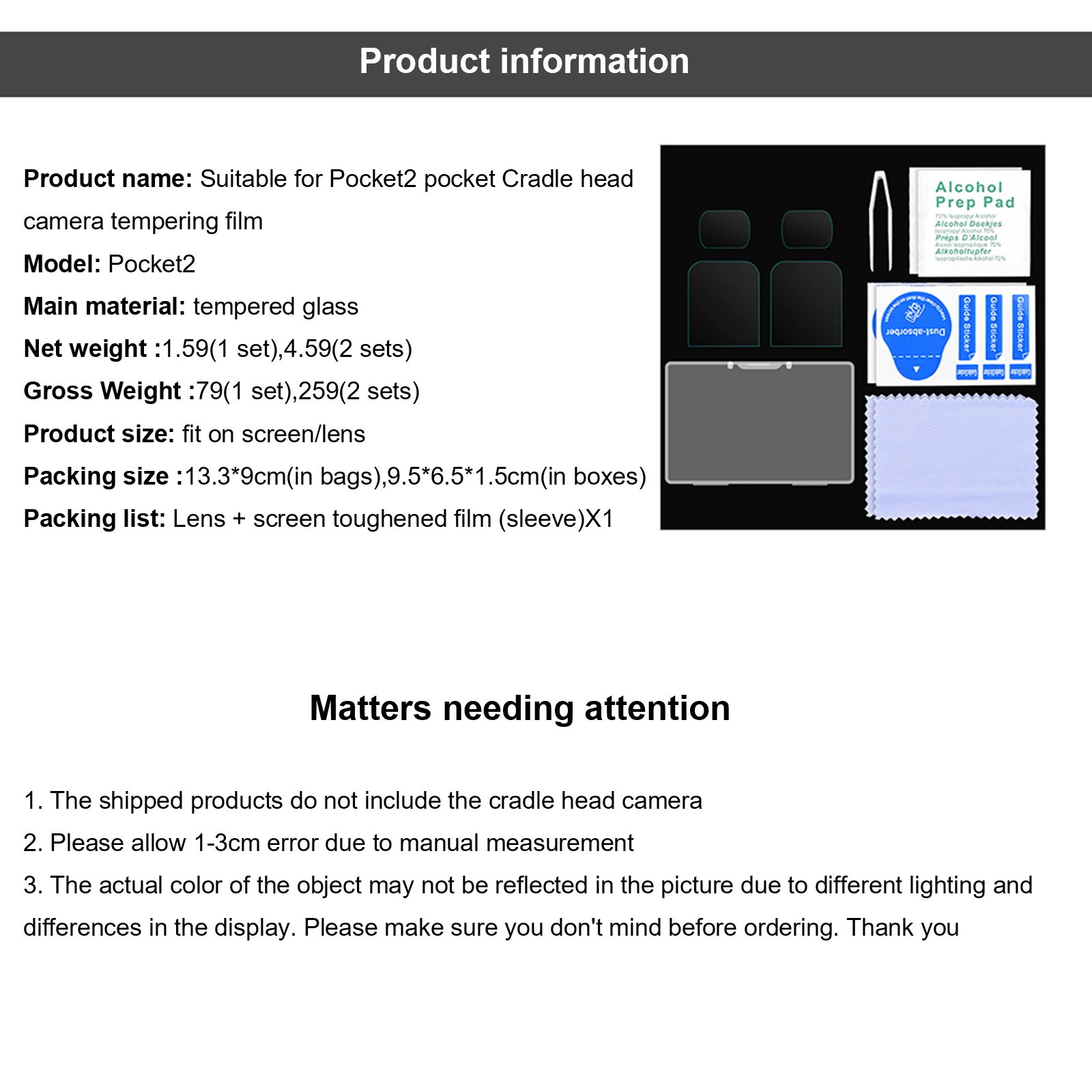 

Lens Protective Film Kit for DJI Pocket 2 Tempered Glass Gimbal Camera Screen Cover Anti-scratch Protection Accessories