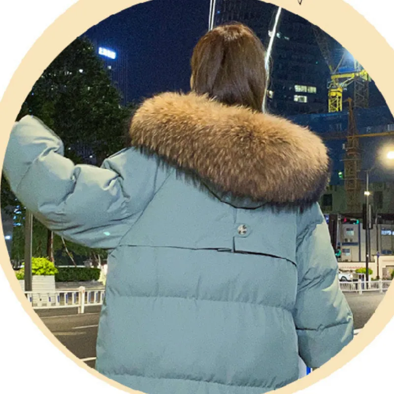 

New style down padded jacket women long Hong Kong style Korean style cotton-padded jacket loose college bread clothes trend