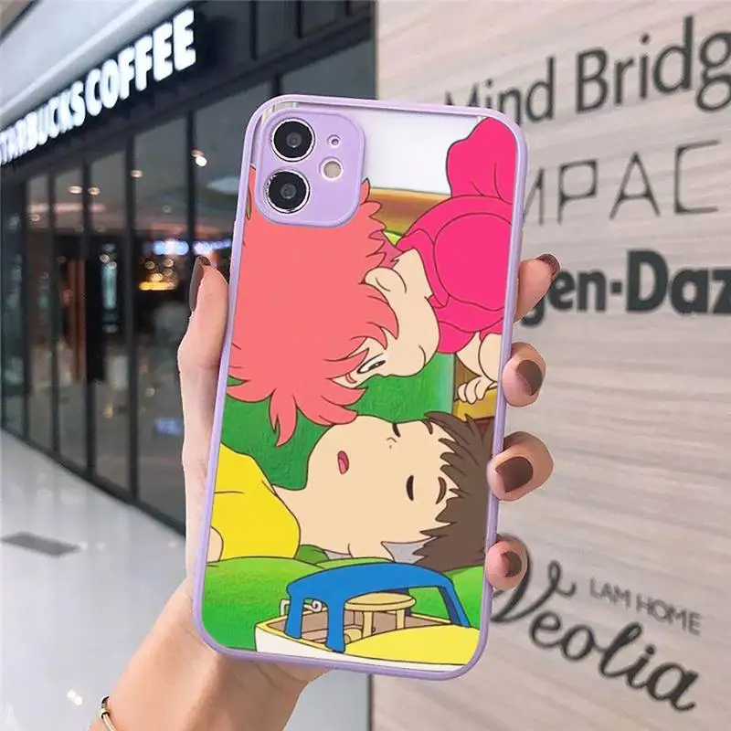 

Hayao Miyazaki anime ponyo Phone Case Matte Transparent for iPhone 7 8 11 12 s mini pro X XS XR MAX Plus cover funda