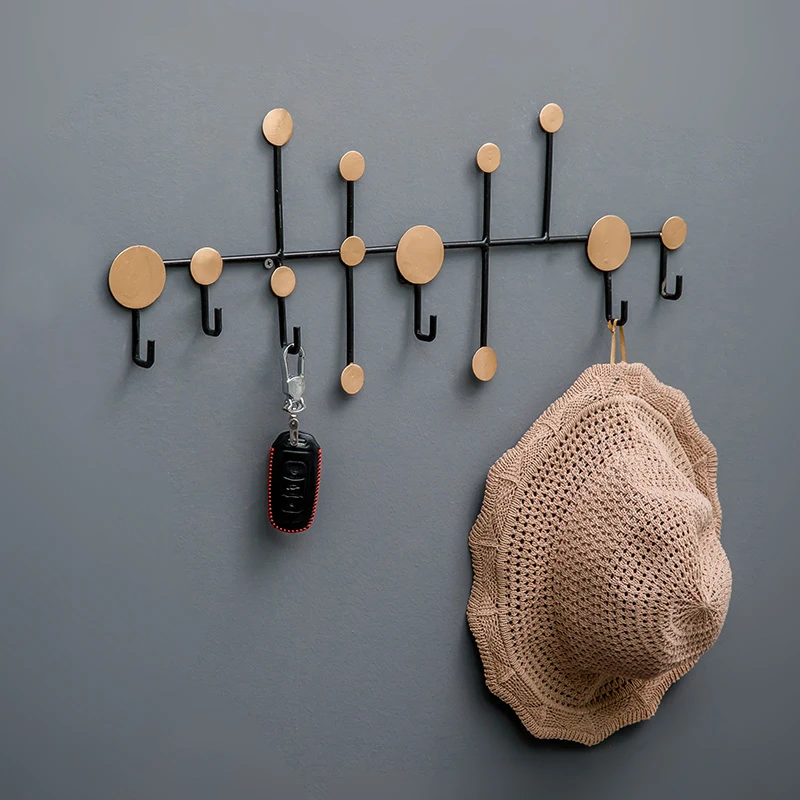 Iron hook wall hanging wall building kitchen porch door rear object rack retro creative clothes hook