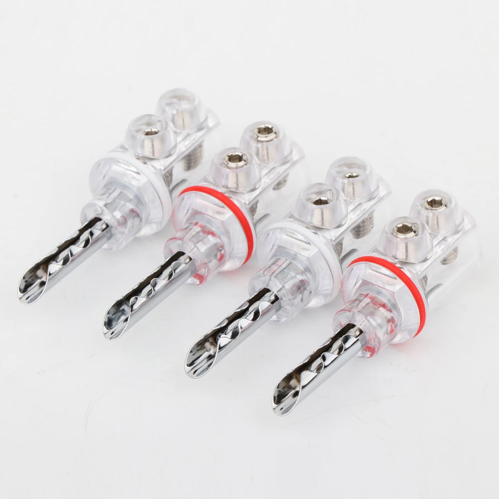 4 шт. родиевое покрытие BFA банан прозрачная крышка аудио штекер мм для динамика