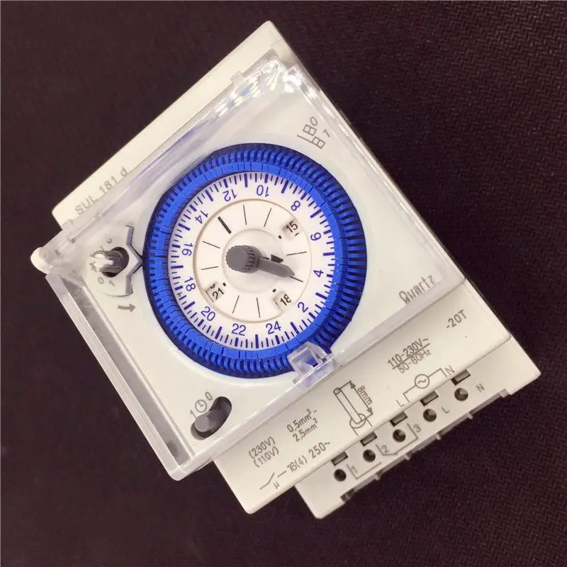 

Analog Mechanical Timer Switch 110V-220V 24 hours Daily Programmable 15min Setting Time Switch Relay SUL181D Hot