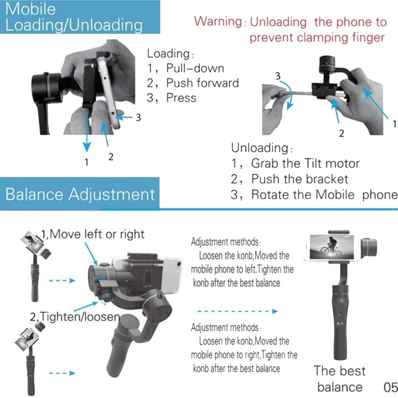 

3-Axis Handheld Gimbal Stabilizer Outdoor Flexible Holder with Tripod for Phone Smart Phone PTZ Action Camera
