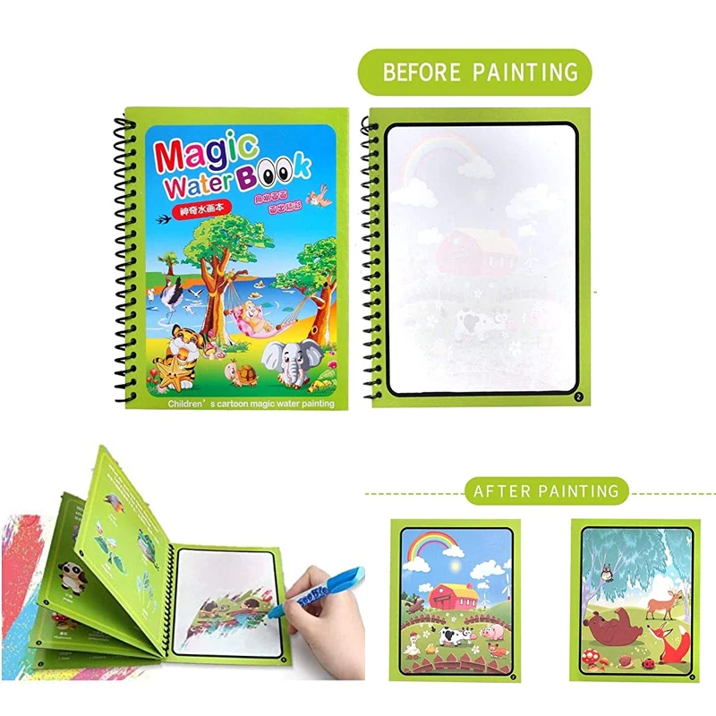 Animal Zoo Princess Magic Water Drawing Book Colorling Mermaid Cartoon Doodle Pen Board Toys Kids Children Gifts | Игрушки и хобби