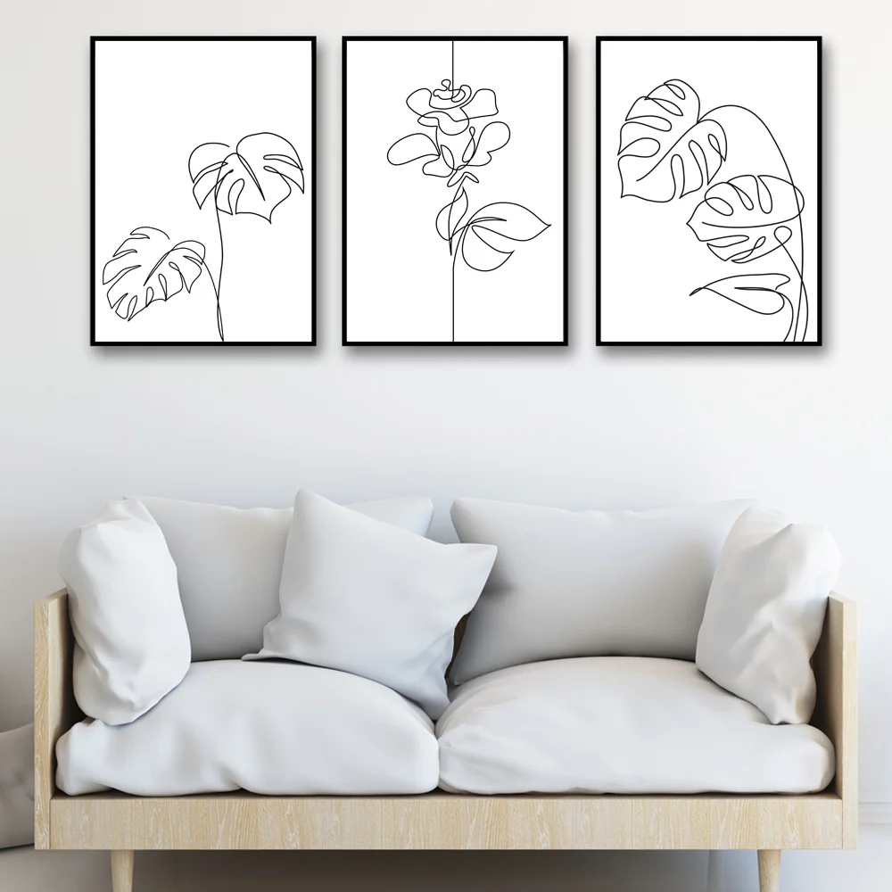 Абстрактная Картина на холсте линейный плакат минималистичное настенное