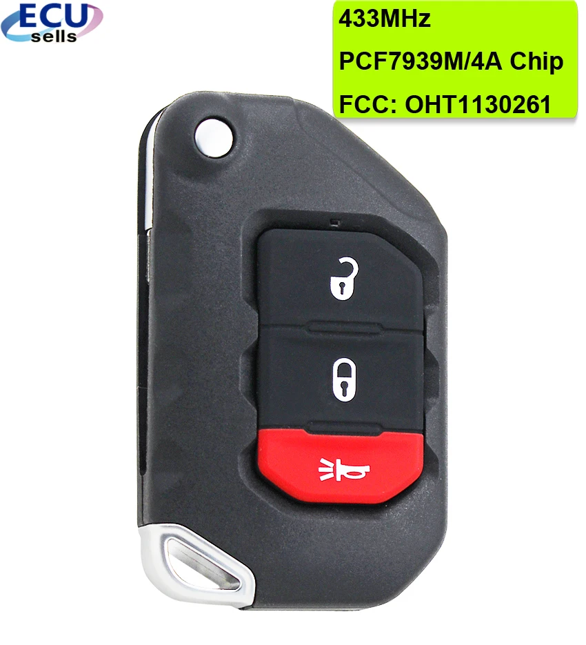 4 кнопки 433 МГц PCF7939M 4A FCC: OHT1130261 68416782AA умный дистанционный брелок для ключа Jeep Wrangler