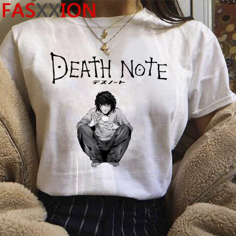 

Death Note t shirt summer top female kawaii casual streetwear white t shirt plus size t shirt harajuku