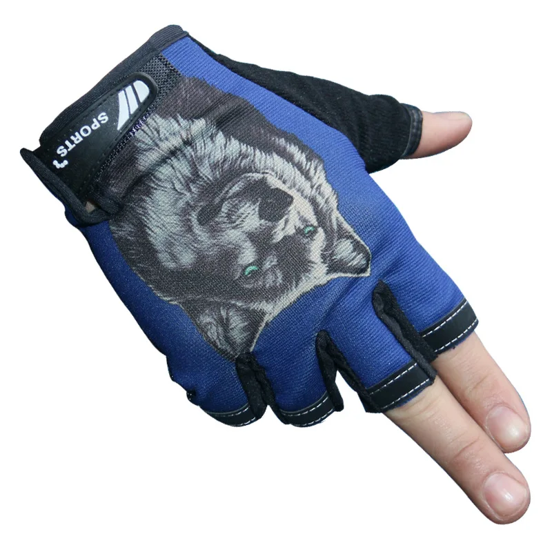 Летние велосипедные перчатки с полупальцами и поглощающим пот дизайном для