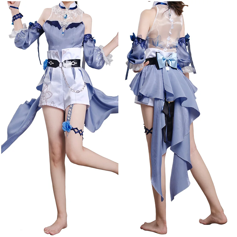 

(В наличии) Genshin Impact Qin костюм для косплея купальники наряды на Хэллоуин Карнавальный костюм для женщин подарок для девочек