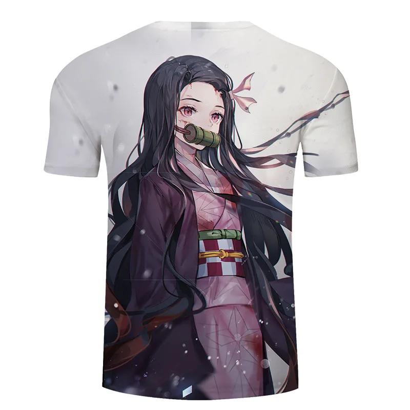 

2020 new children's printed T-shirt ghost blade Animation 3D printed men's short sleeve top T-shirt crew neck couple's wear