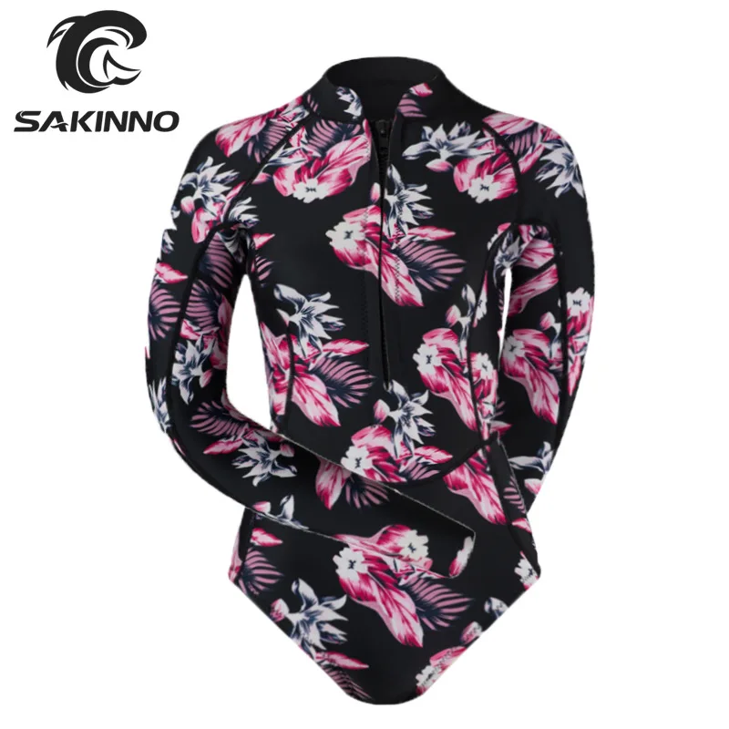 2 мм неопреновый гидрокостюм с длинным рукавом цельный купальный костюм для