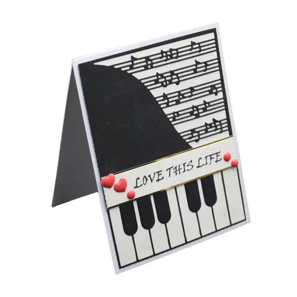 Фортепиано Музыка серии режущие штампы DIY Скрапбукинг травления трафареты