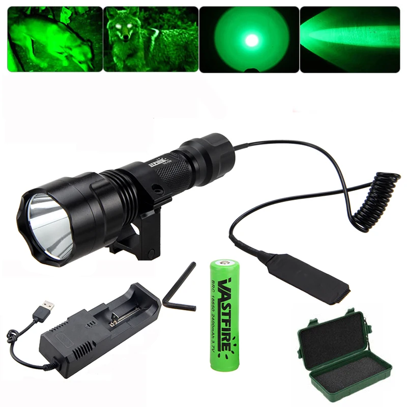 Зеленый Q5 светодиодный вспышка светильник охотничий фонарь с фокусным