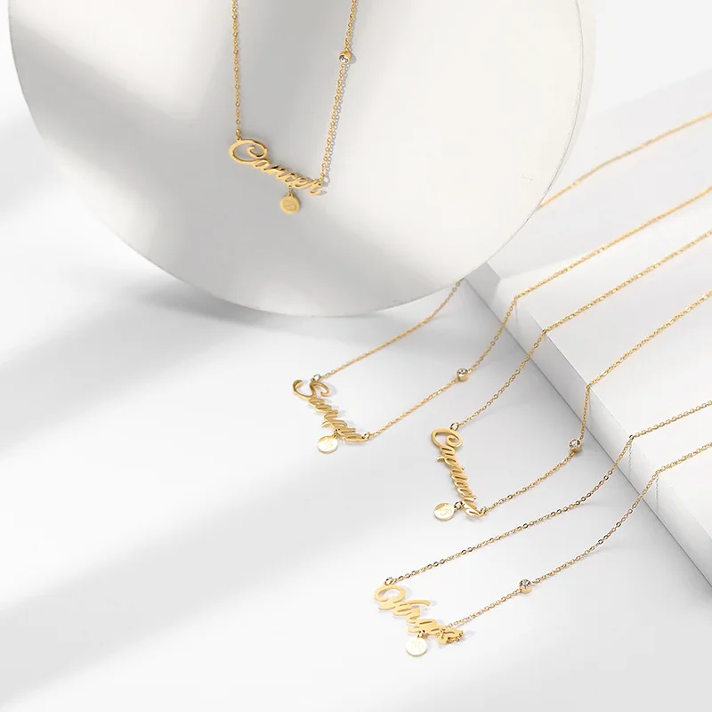 

Twelve Constellations Pendant Necklace Simple Titanium Steel Jewelry High Quality Short Necklaces Fine Gifts