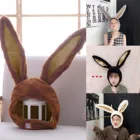 Модная новинка 2021, Женская Шапка-бини с кроличьими ушками, плюшевая Шапка-бини с движущимися ушками кролика, шапка с передвижными ушками для женщиндетей