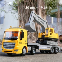 childrens big crane toy large crane model boy excavator trailer combination set toy car engineering truck crane