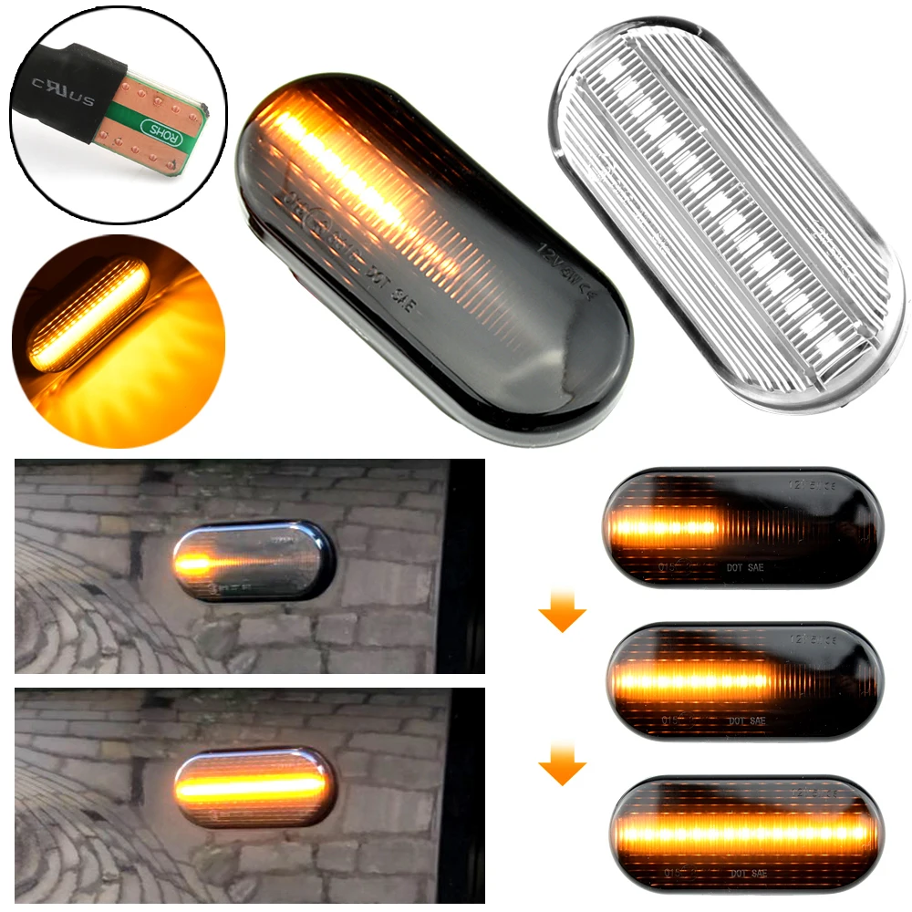 

2pcs Euro Style Smoked Lens Amber LED Side Marker Lights For Volkswagen MK4 Golf Jetta Bora B5/B5.5 Passat or Beetle and GTI R32