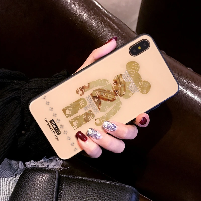Новая мода стразы чехол для телефона iPhone 7 8 6 6S Plus 11 Pro Max Bear XR XS задняя крышка| |