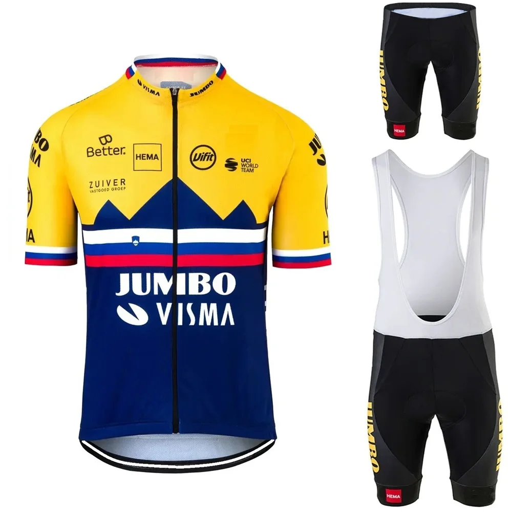 

2021 JUMBO VISMA Cycling Jersey Short Sleeve Set Breathable Mountain Cycling Clothing Off Road Bike Race Suit Bicycle Maillot