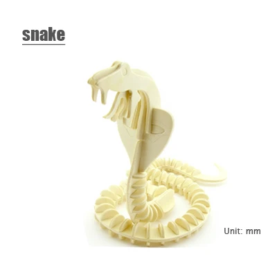 snake 1 шт. деревянное Животное Головоломка 3d трёхмерная головоломка-пазл игрушки для детей diy Ручная работа собака свинья лошадь головоломки Животные головоломки в виде насекомых игрушки - Цвет: snake