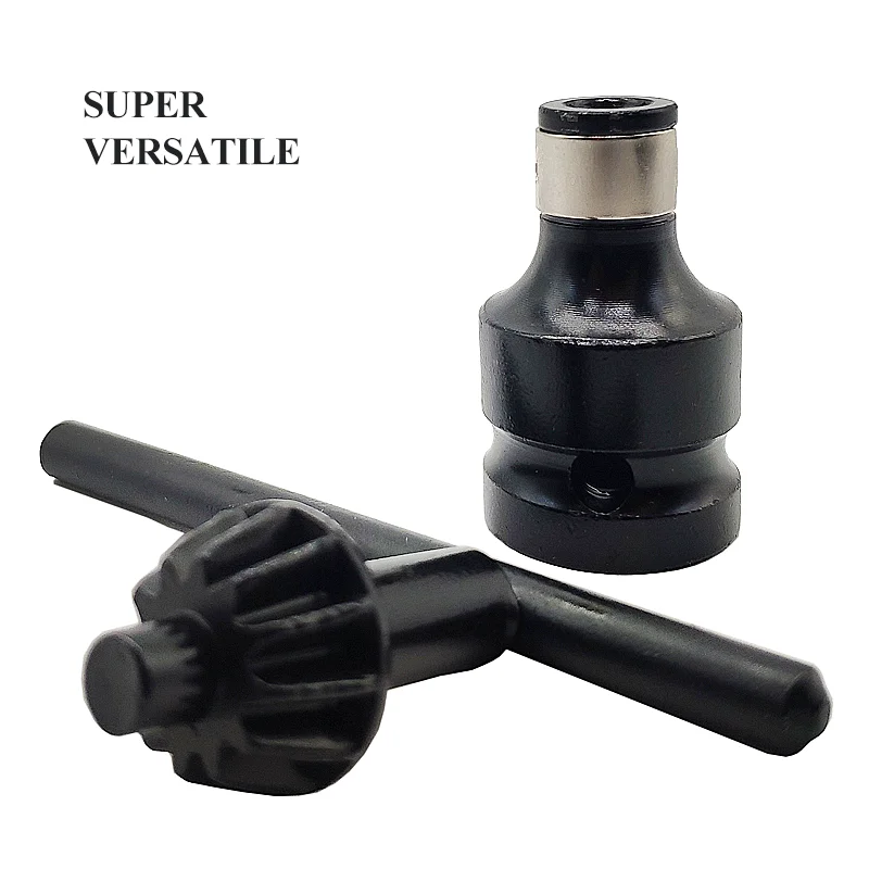 

1/2 Drill Chuck with 1/4 Quick Change Hex Shank Convert Impact Driver and Wrench to Drill