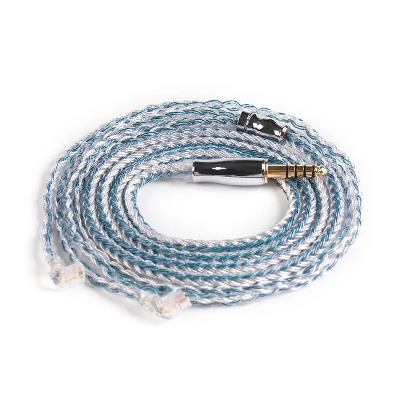 4.4 QDC Yinyoo 16 Core High Purity Silver Plated Cable 2.5/3.5/4.4MM With MMCX/2PIN/QDC TFZ FOR KZZS10Pro AS10 ZSNPRO C12 V90 BLON BL-03 - Color: 4.4 QDC