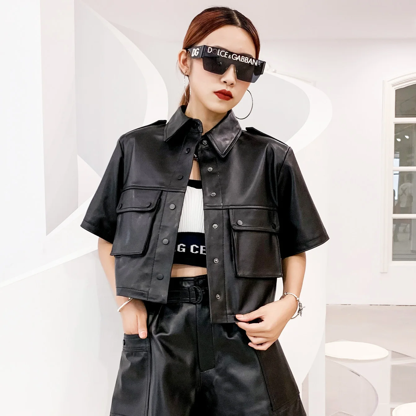 Женская куртка из натуральной овечьей кожи повседневная куртка-карго одежда Zjt2535