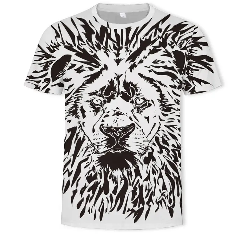Бренд 3d футболка животного Лев Футболка Camiseta для мужчин Забавные футболки